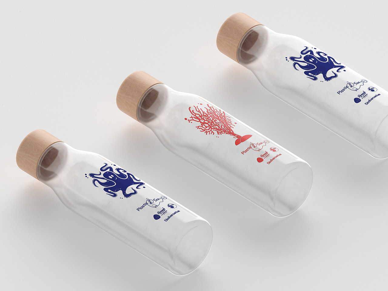 Bouteilles en verre avec illustrations créées sur-mesure